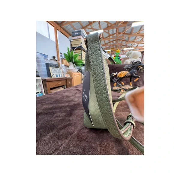 Kate Spade Green Leather Crossbody Bag NWT - Picture 3 of 14